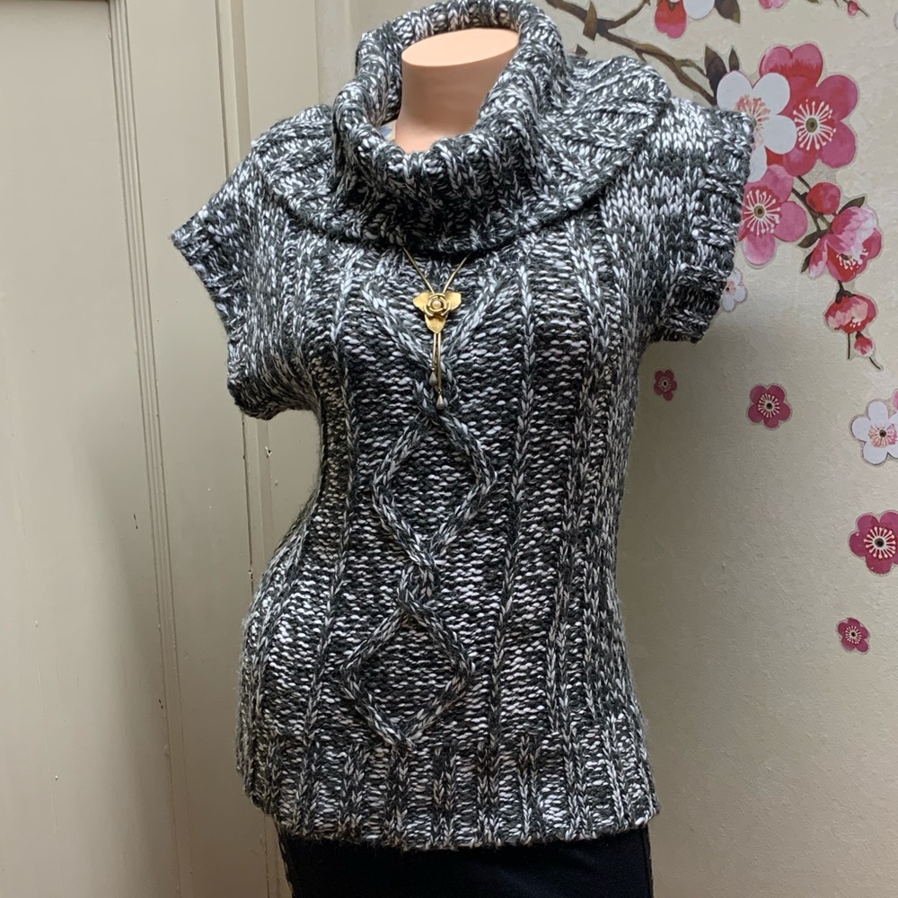 🌺 MUDD Dark Grey Cowl Neck Knit Sweater Tops